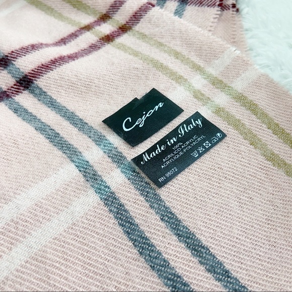 Cejon Pink Plaid Scarf - Picture 3 of 4